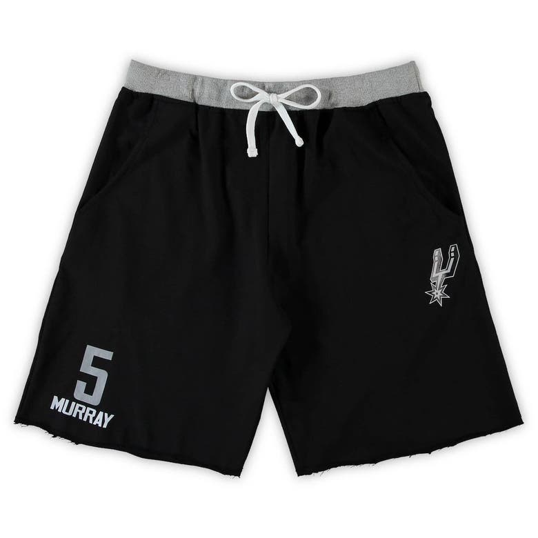 Profile Dejounte Murray Black San Antonio Spurs Big & Tall French Terry Name & Number Shorts In Black