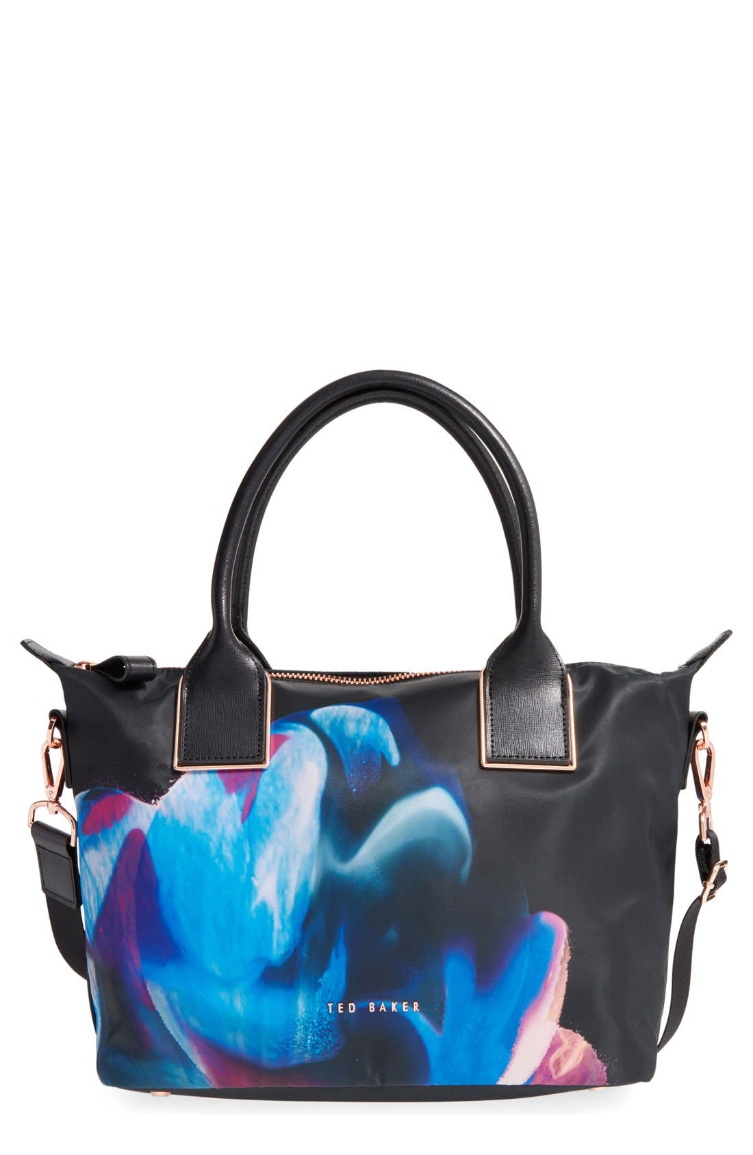 Ted Baker London 'Small Cosmic Bloom' Floral Print Nylon Tote Nordstrom