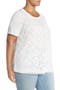 Halogen® Lace Front Short Sleeve Tee (Plus Size) | Nordstrom