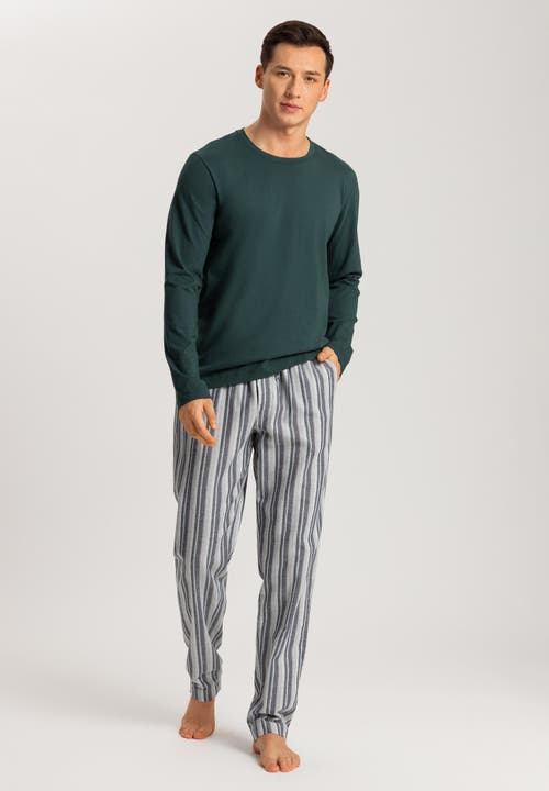 Hanro Men's Cozy Comfort Flannel Pajama Pants In Moonlight Stripe