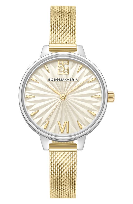 Shop Bcbg Max Azria Classic Mesh Strap Watch, 32mm In Gold