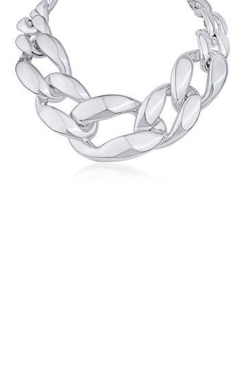 Jardin Graduated Link Necklace In Silver
