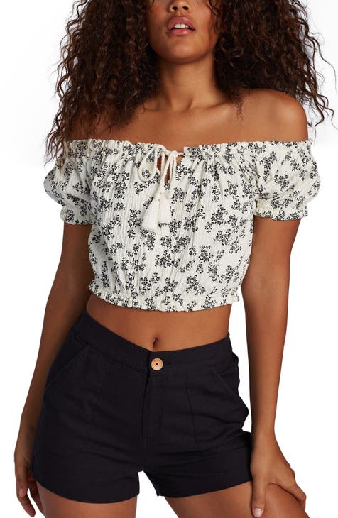 With the Sun Off the Shoulder Crop Top