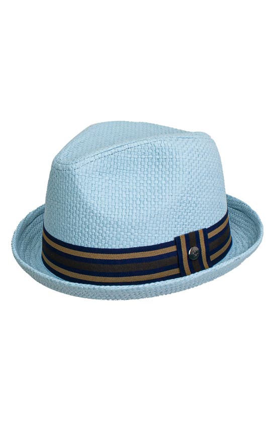 Shop Peter Grimm Straw Fedora In Blue