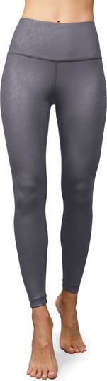 90 DEGREE BY REFLEX Faux Cracked Leather High Rise Ankle Leggings