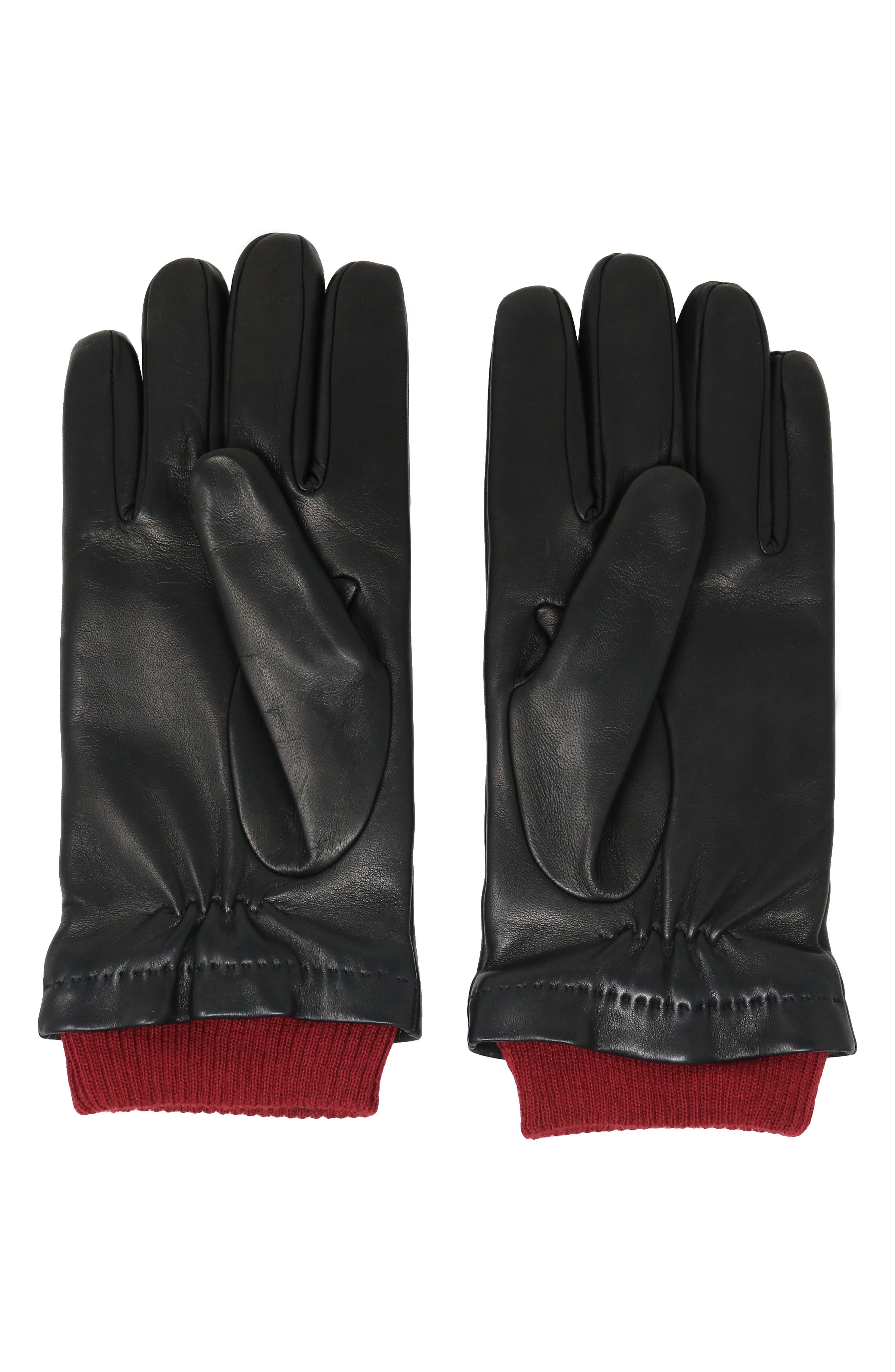 nordstrom red leather gloves