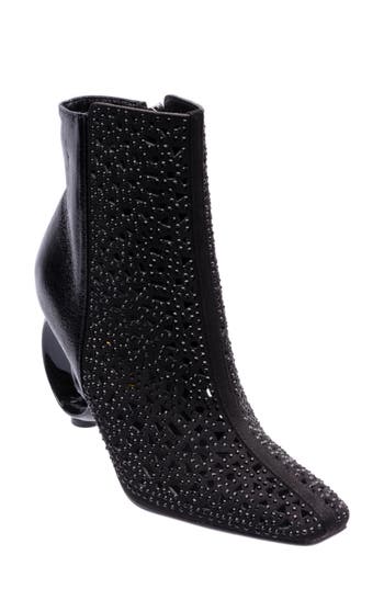 Lady Couture Breeze Rhinestone Pointed Toe Bootie In Black