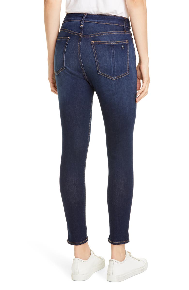 Rag & Bone Nina High Waist Skinny Jeans In Black Size 32