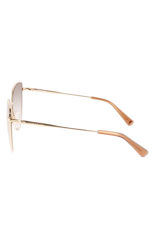 Shop Longchamp Roseau 60mm Cat Eye Sunglasses In Gold/beige
