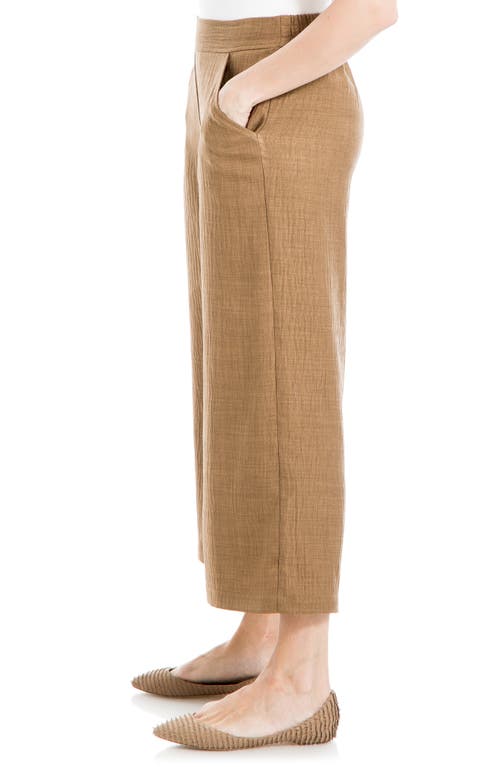 Max Studio Textured Wide Leg Pants In Brown