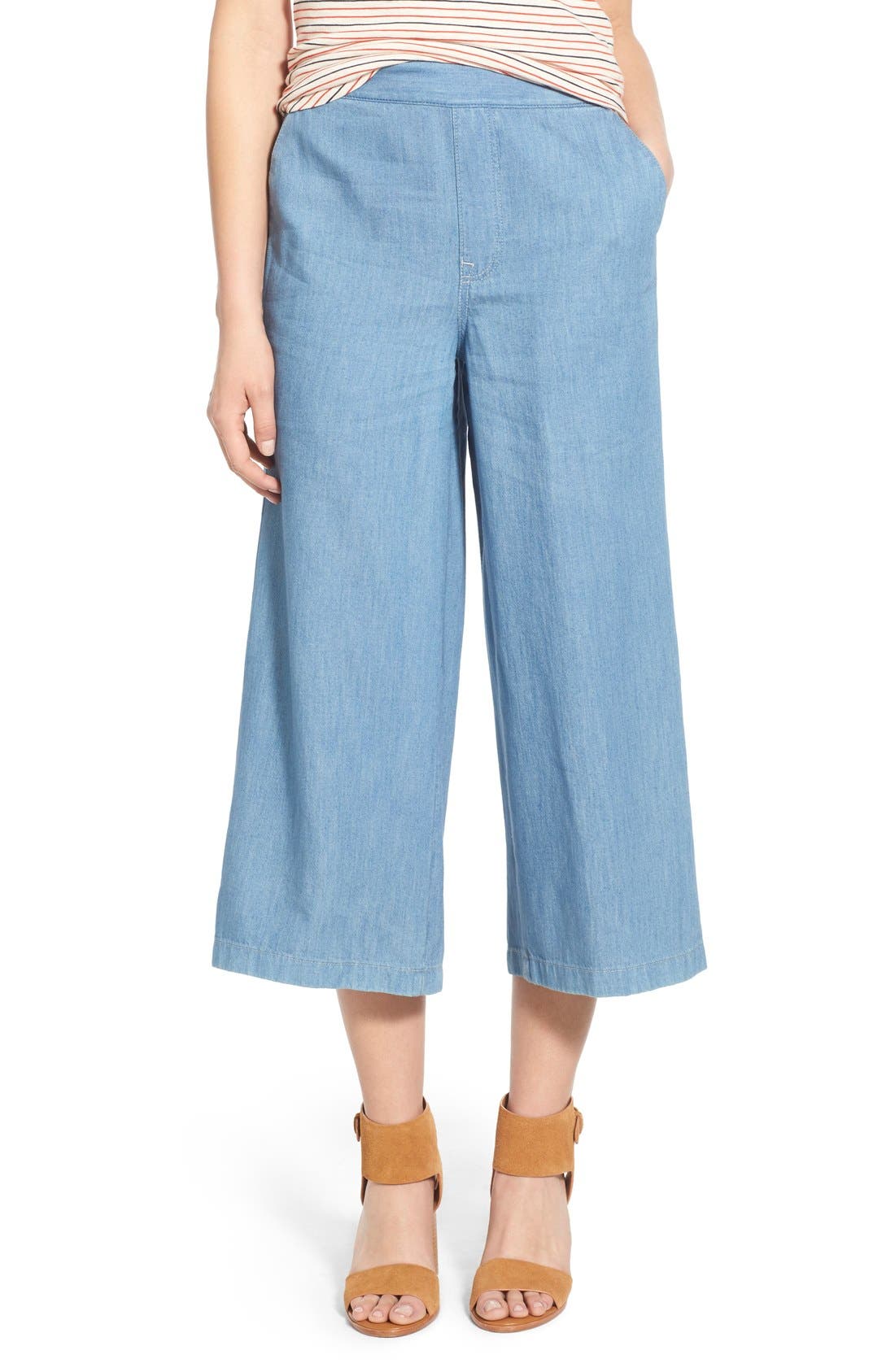 Madewell Cotton & Linen Wide Leg Pants Nordstrom