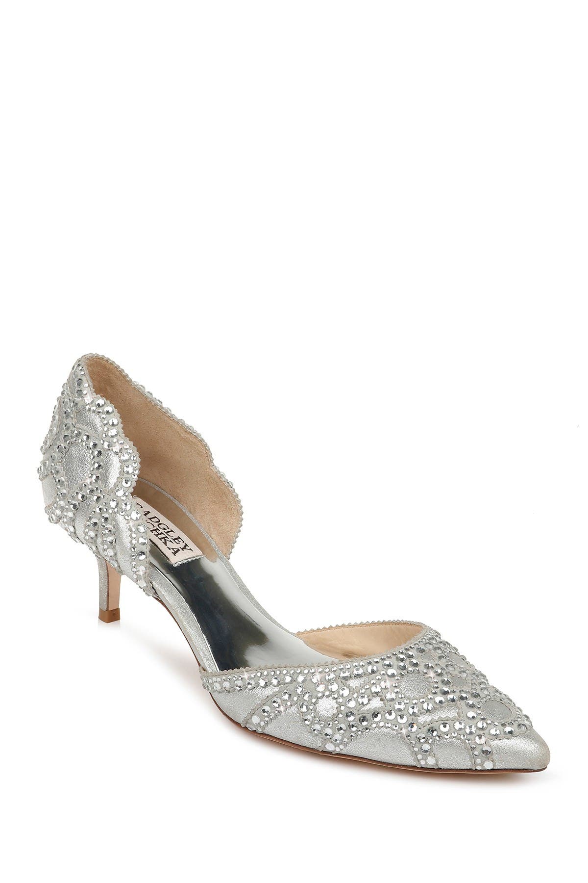 badgley mischka stephanie glitter slingback pump