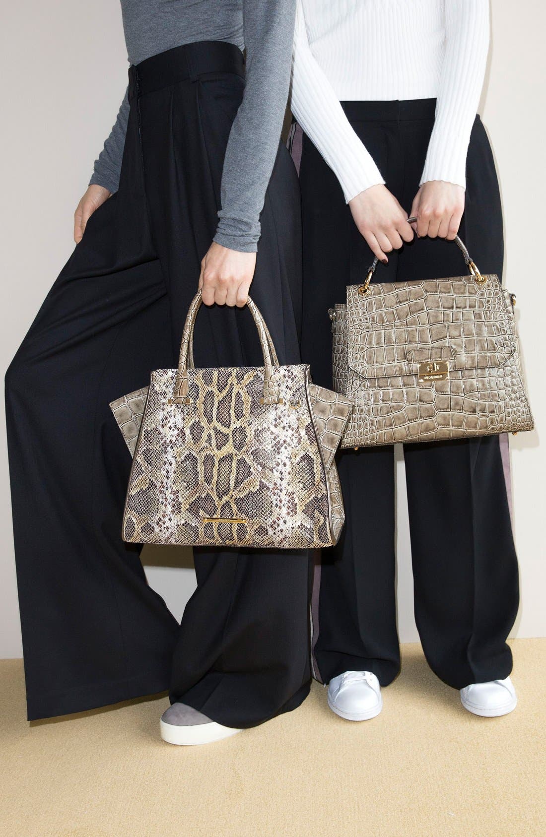 Brahmin 'Melbourne Brinley' Croc Embossed Leather Top Handle Satchel