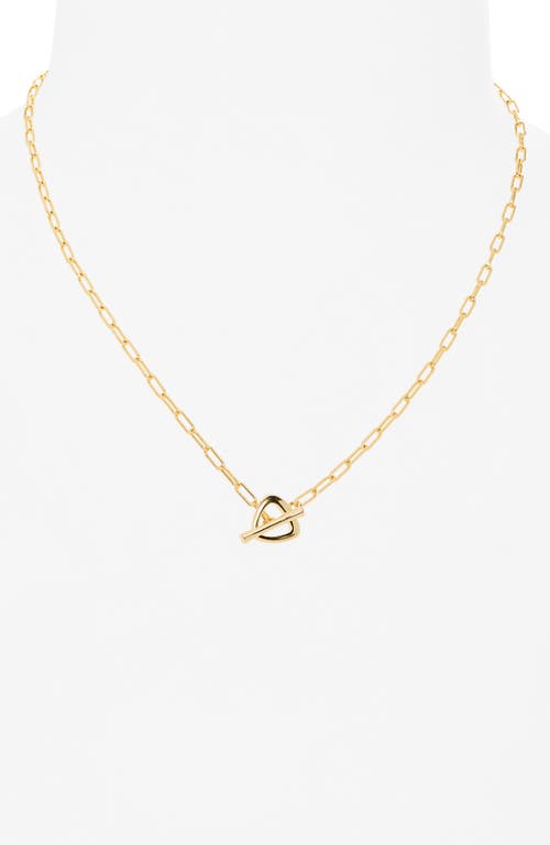 Shop Argento Vivo Sterling Silver Paper Clip Chain Toggle Necklace In Gold