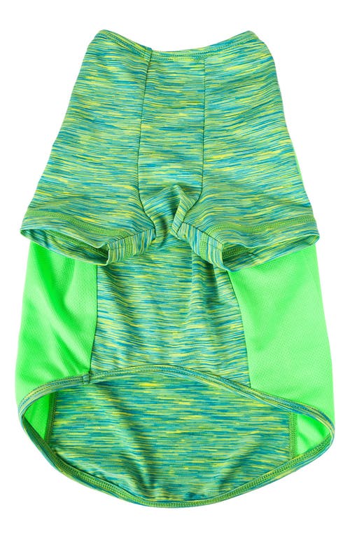 Pet Life Active Warf-speed Heathered Tone-on-tone T-shirt In Green Heather W/light Green