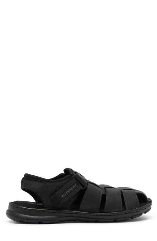 Shop Rockport Darwyn Fishermen Sandal In Black Lea Ii