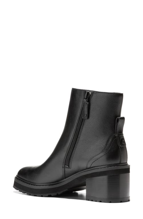 Shop Cole Haan Gillian Waterproof Lug Sole Bootie In Black Leather