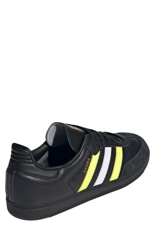 Shop Adidas Originals Adidas Samba Sneaker In Black/solar Yellow/matte Gold