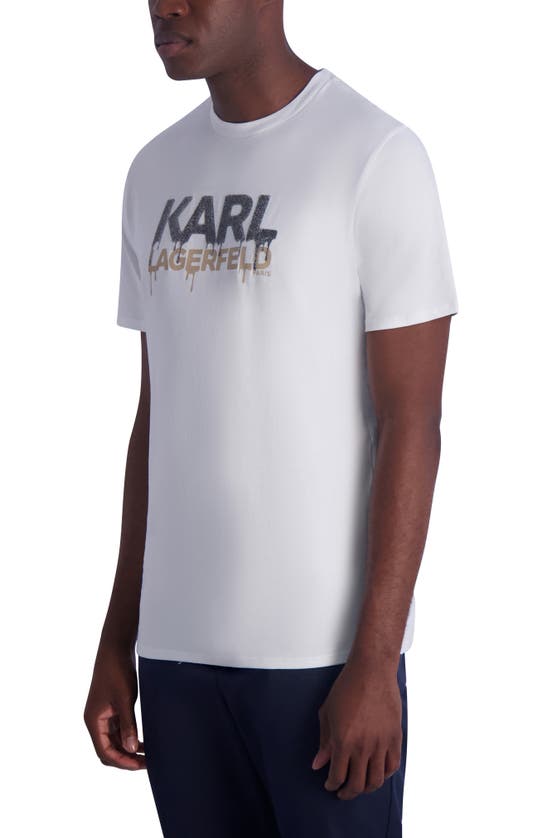 Shop Karl Lagerfeld Drip Logo Graphic Print T-shirt In White