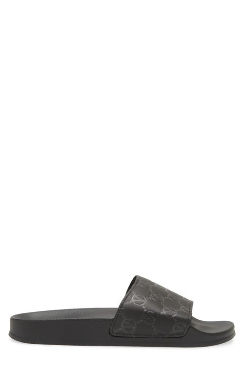 Valentino By Mario Valentino Eros Monogram Slide Sandal In Black