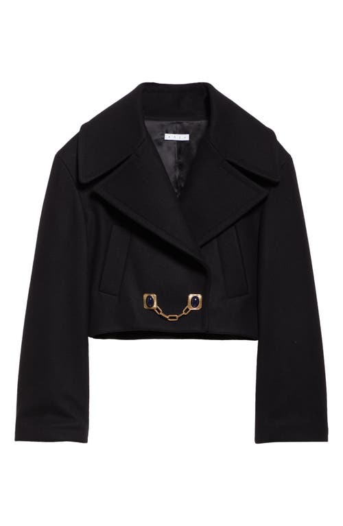 Area Wool Blend Crop Peacoat In Black