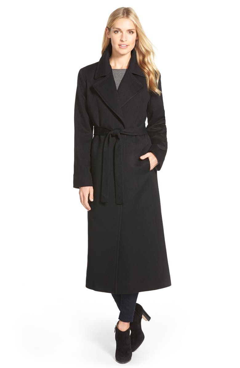 Fleurette Notch Collar Long Cashmere Wrap Coat | Nordstrom