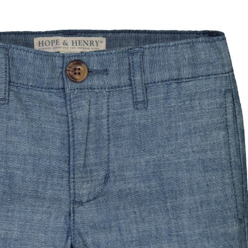 Shop Hope & Henry Baby Boys' Organic Chambray Suit Pant, Infant In Blue Chambray