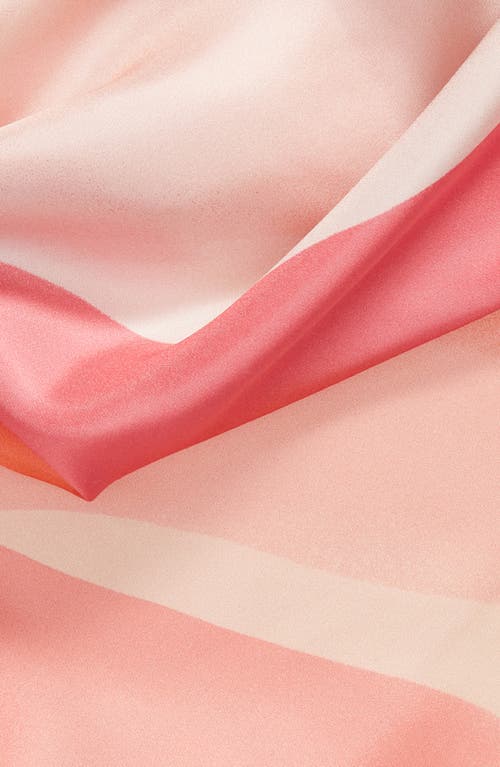 Shop Nordstrom Print Silk Square Scarf In Pink Ombre Waved