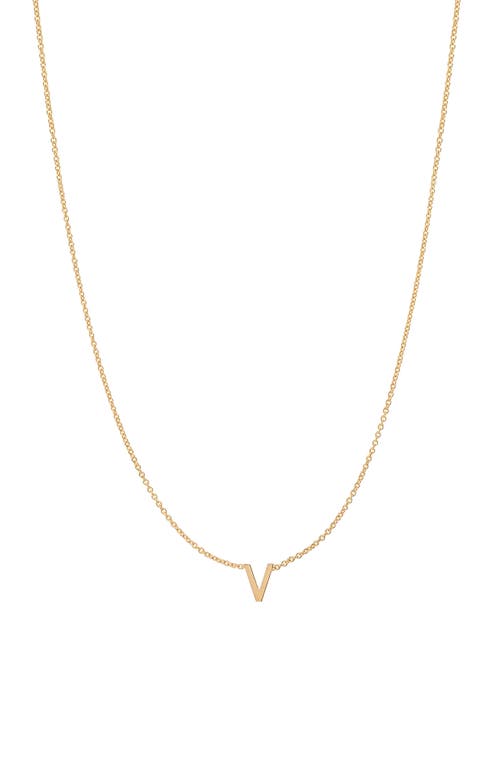 Initial Pendant Necklace in 14K Yellow Gold-V