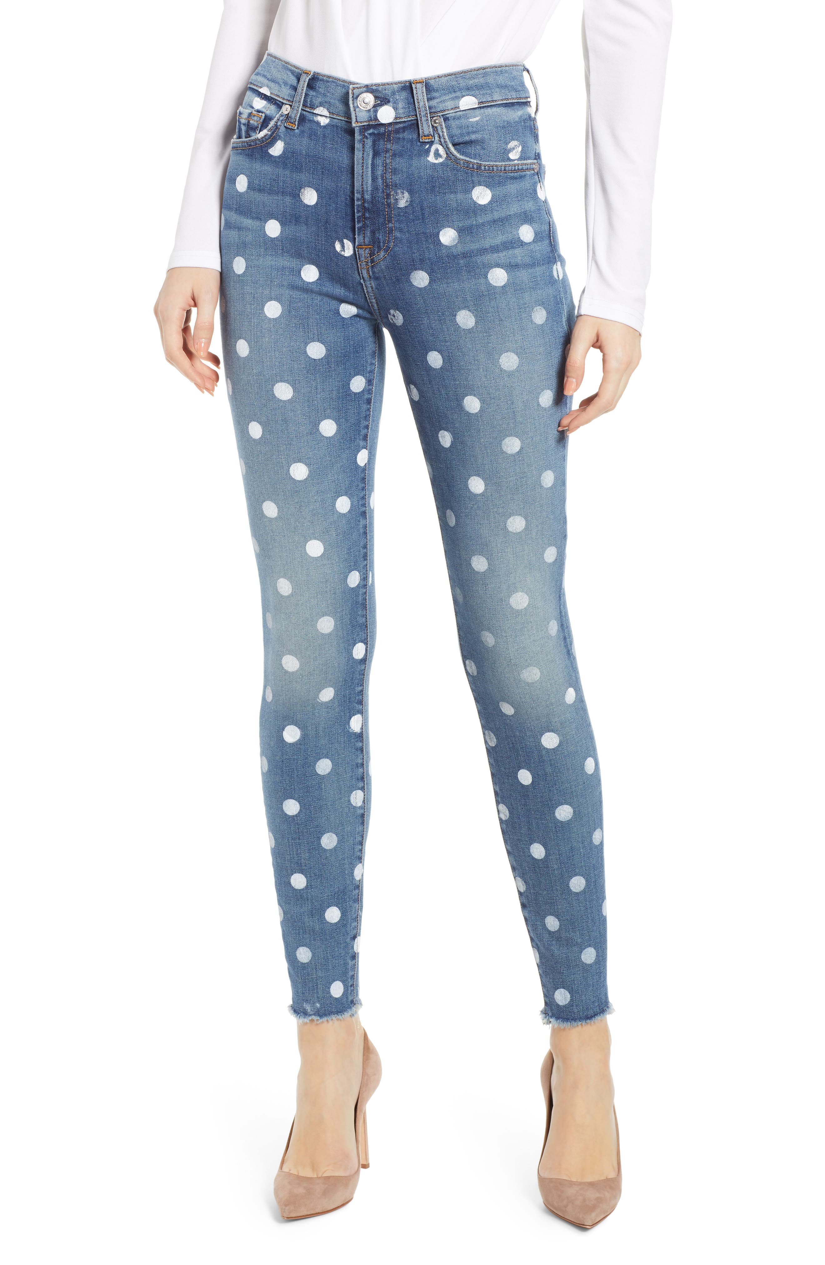 7 for all mankind polka dot jeans