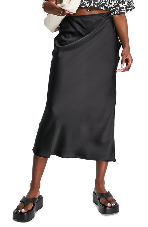 Brown Satin Midi Skirt – Urban Threads Clothing Boutique