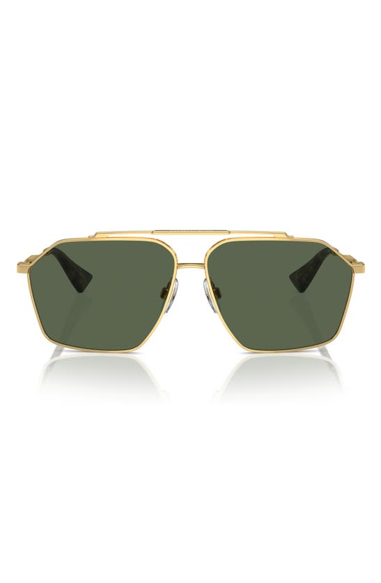 Shop Dolce & Gabbana Dolce&gabbana 61mm Polarized Pilot Sunglasses In Gold