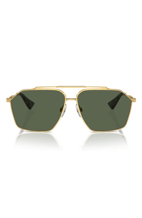 Dolce & Gabbana 61mm Polarized Pilot Sunglasses in Gold at Nordstrom