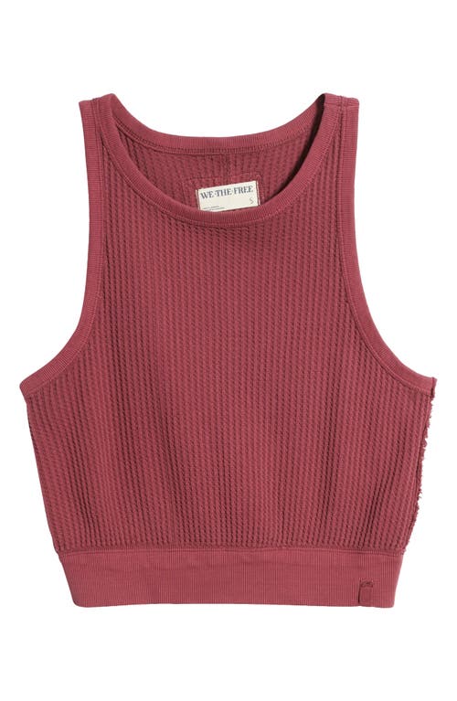 Shop Free People Waffle Stitch Crop Tank Top In Amaranth