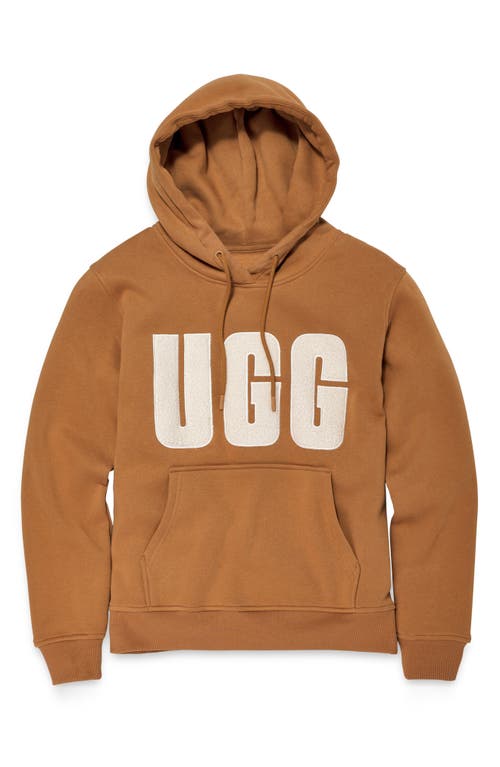 Shop Ugg(r) Rey Fluffy Logo Hoodie In Chestnut/plaster