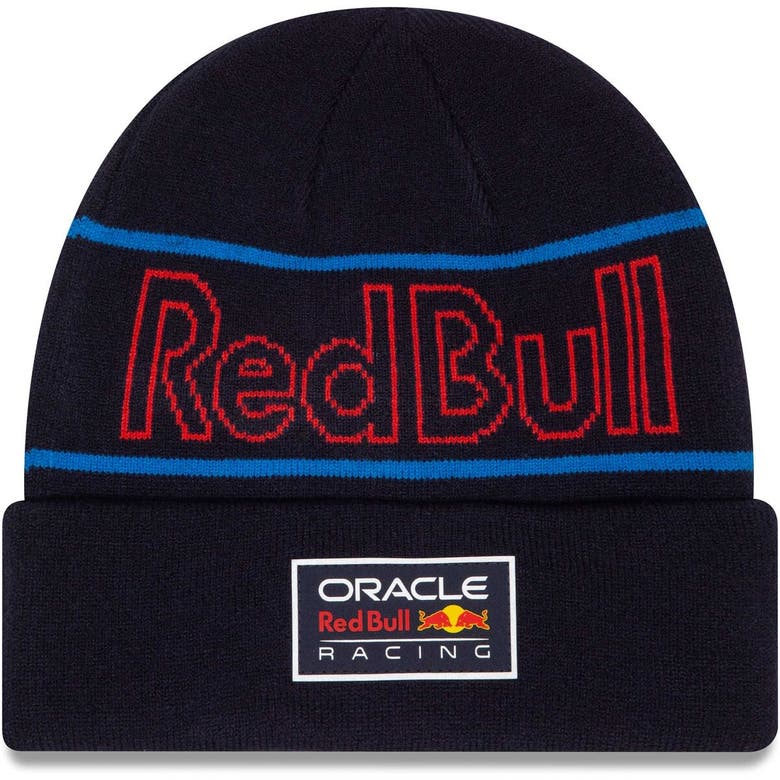 Shop New Era Navy Red Bull Racing Cuffed Knit Hat