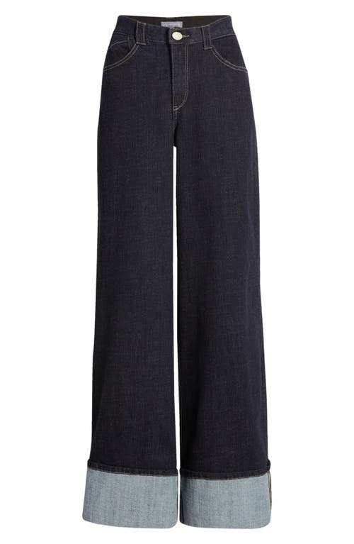 Shop Wit & Wisdom 'ab'solution Skyrise Cuffed Wide Leg Jeans In Indigo