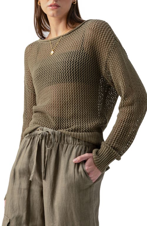 Sanctuary Open Knit Sweater In Burnt Olive