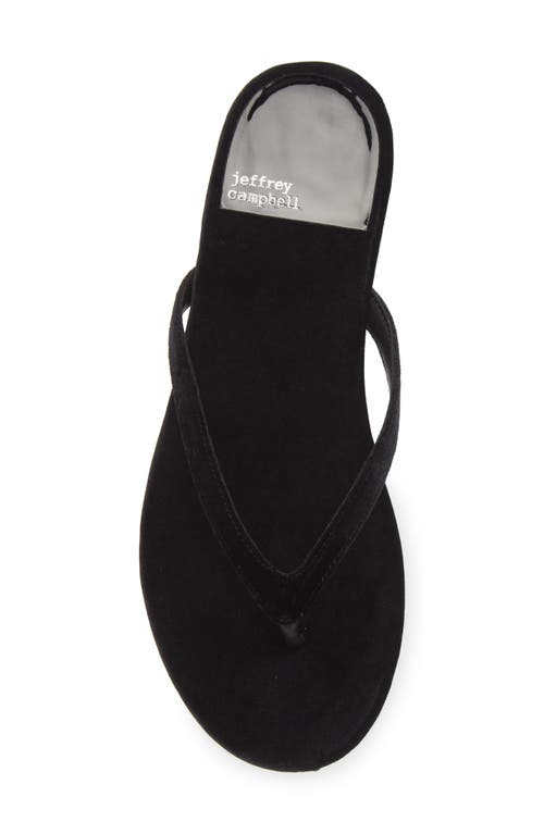 Shop Jeffrey Campbell Kierra Flip Flop In Black Velvet