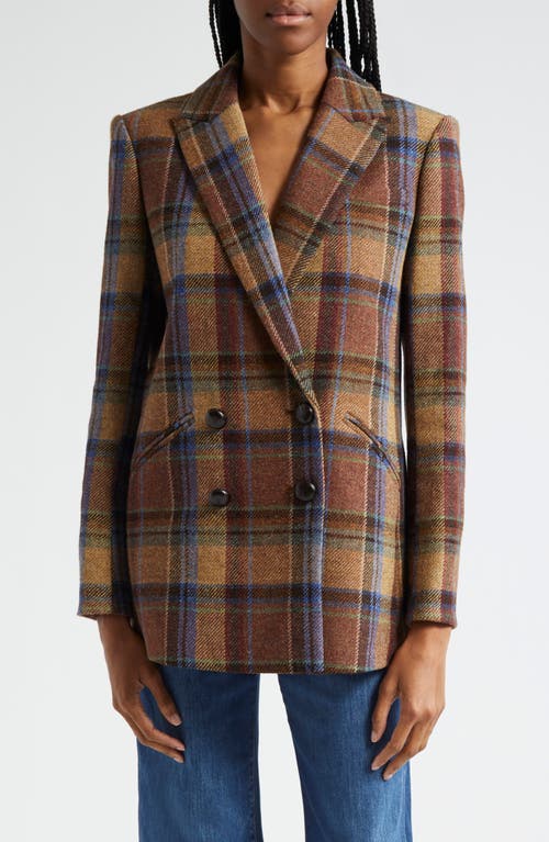 Shop Veronica Beard Oria Plaid Wool Dickey Jacket In Russet Multi