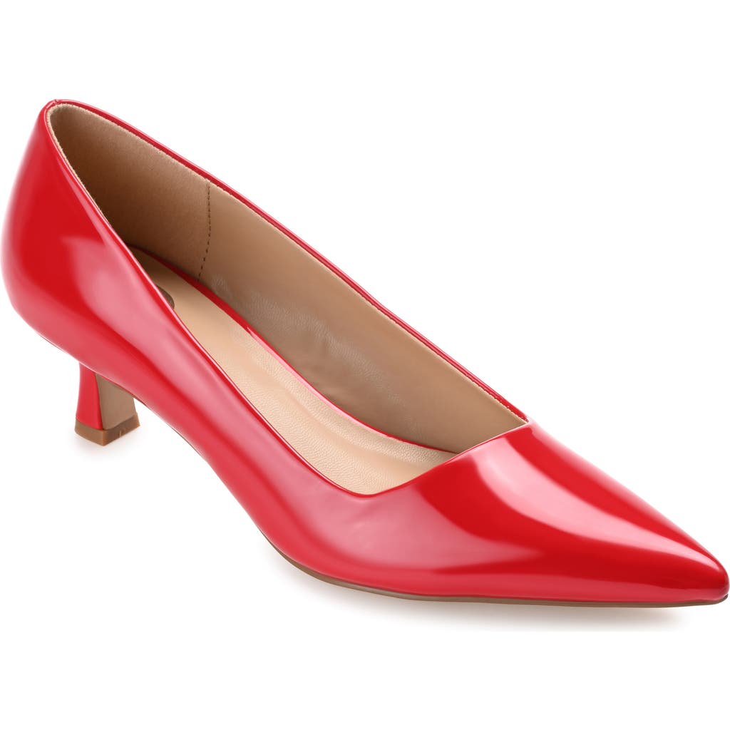Journee Collection Collection Women's Celica Wide Width Pump In Patent/red
