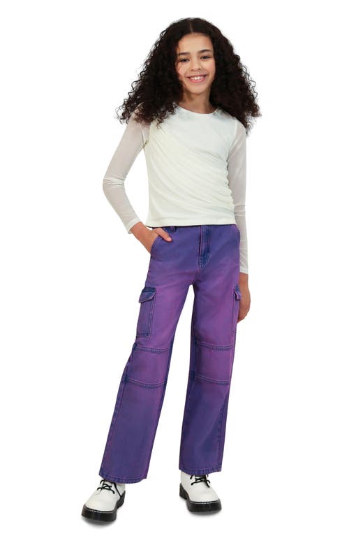 Shop Habitual Kids Kids' Overdyed Cargo Jeans In Purple