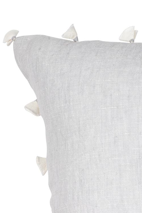 Anaya Tassels So Soft Linen Pillow With Down Alternative Insert In Grey
