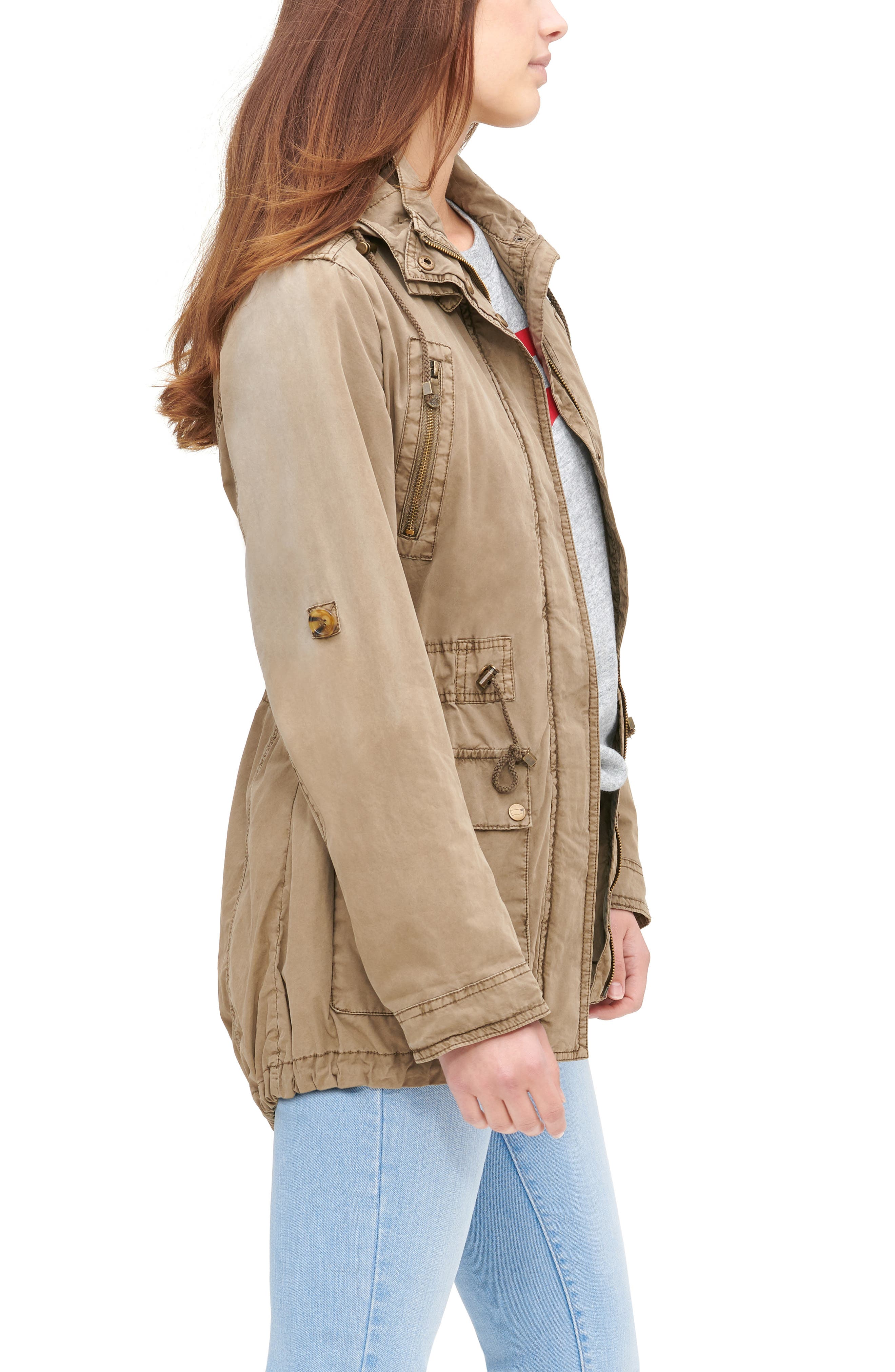 parachute hooded cotton utility jacket