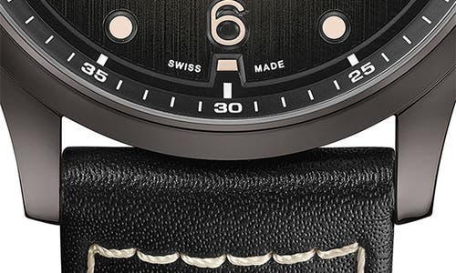 Mido Multifort Automatic Leather Strap Watch, 42mm In Black/grey