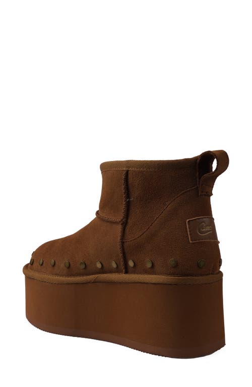 Candies Candie's Shye Faux Fur Platform Bootie In Tan Suede