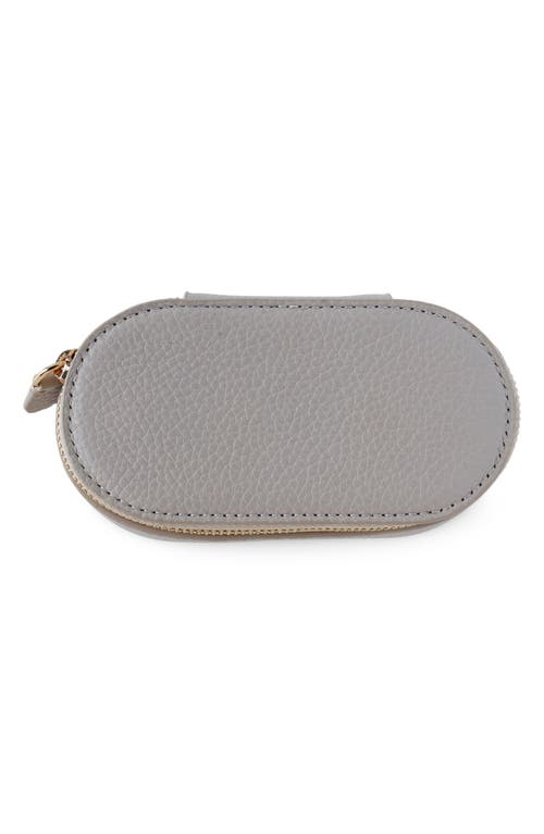 Monica Vinader Leather Mini Oval Trinket Box in Pebble Grey at Nordstrom