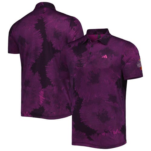 UPC 195744551137 product image for adidas Golf Men's adidas Black/Purple Arnold Palmer Flower AEROREADY Mesh Polo i | upcitemdb.com