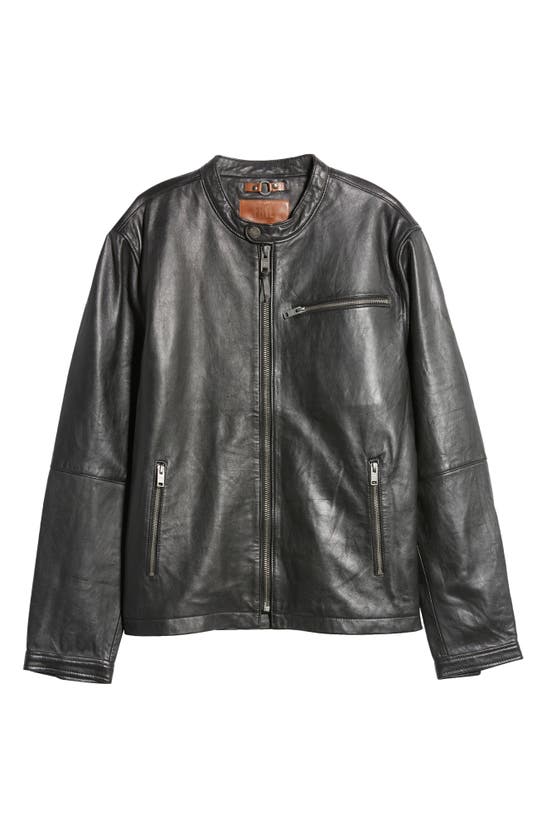 Frye Café Racer Leather Jacket In Black