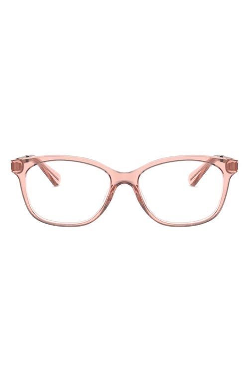 Michael Kors 53mm Square Optical Glasses in Transparent Red at Nordstrom